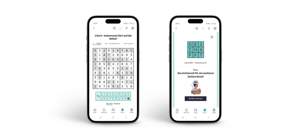 Screenshots der SZ-Rätselwelt